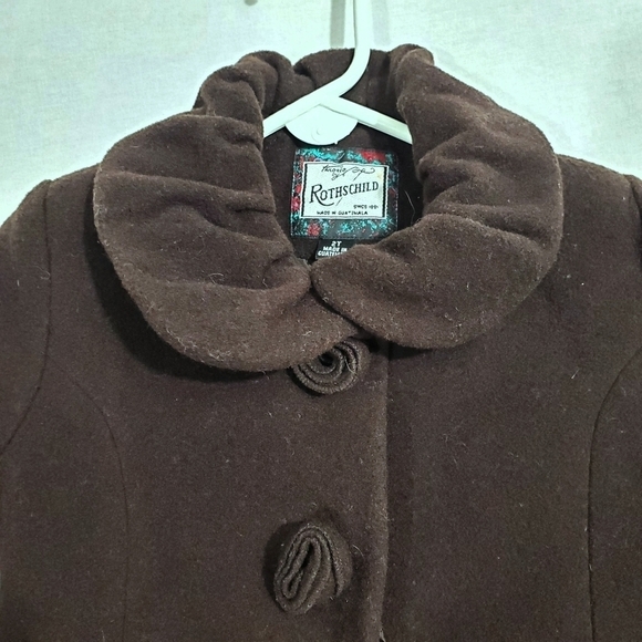 Rothschild Vintage Brown Wool Heirloom Pea Coat - Picture 3 of 6